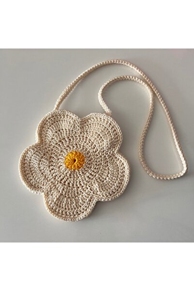 marifetli tığım Örgü Makrome papatya çanta