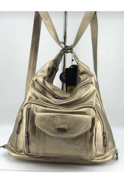 eflanmoda М'яка шкіряна сумка з декількома відділеннями через плече та на спину