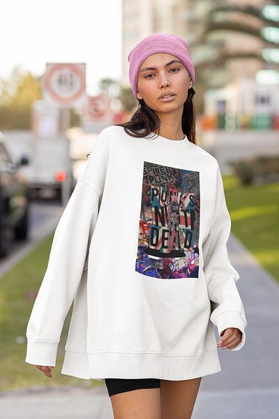 SEVBANO Design Spiderman Printed Unisex Oversize Spider Punk Sweatshirt