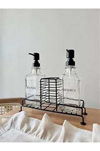 Kitchen Dream موزع صابون وصابون سائل من الزجاج الأسود سعة 500 مل من SAFESTORE...