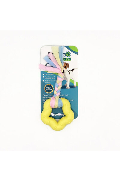 Eurodog ألعاب الجرو حواجب ذات أسنان خماسية سميكة صفراءصوت