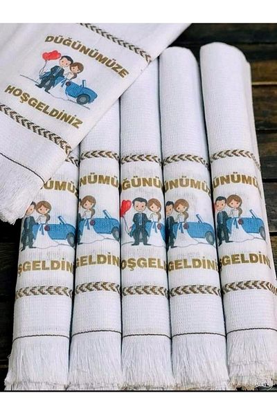 yörük tuhafiye Wedding Towel, Car Towel, Convoy Towel, 12 Pieces of School Towel, with car
