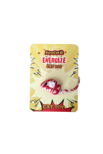 Lisinya لعبة القطة يورو كات، فأرة محبوكة باللون الأحمر والأبيض