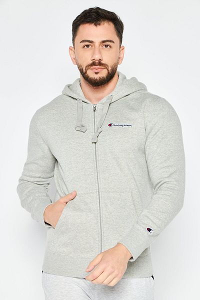 Champion Men Sportswear Fit Long Sleeve Full Zip Outdoor Hoodie, Grey Heather