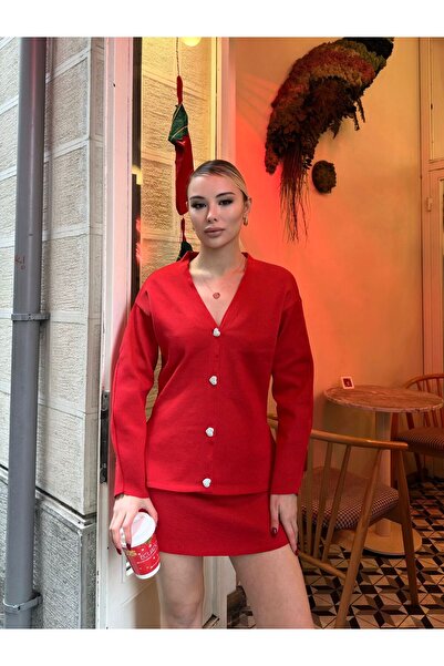 novalook KALP DÜĞMELİ BELDEN OTURTMALI ETEK HIRKA TAKIM