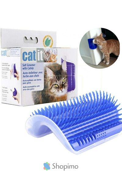 Shopimo Cat Itching Apparatus - Wall Mountable Hair Collector & Massage Brush