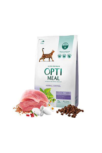 OptiMeal Hrana pentru pisici Duck - Controlul părului de bilă 4 kg