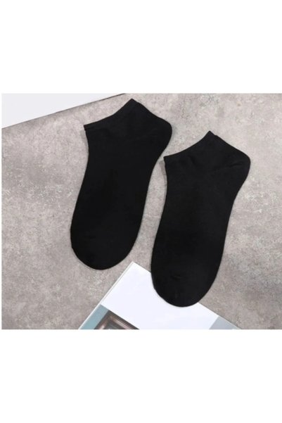 BELİNAY SOCKS Unisex Economic Pack of 10 Black Booties Socks
