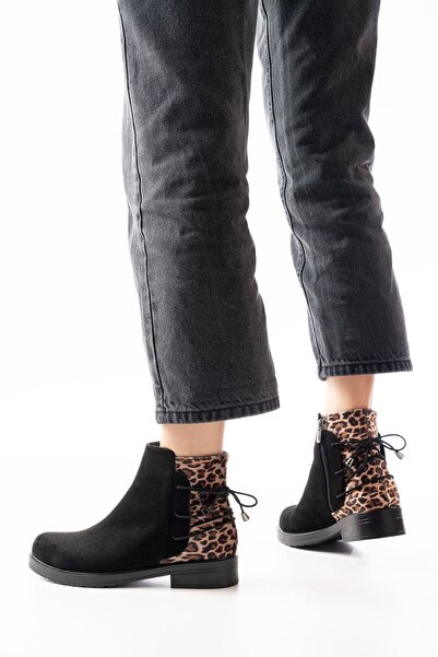 faaf ASKA SHOES 165-209  Arka Bağcık Aksesuarlı Fermuarlı Günlük Kadın Bot