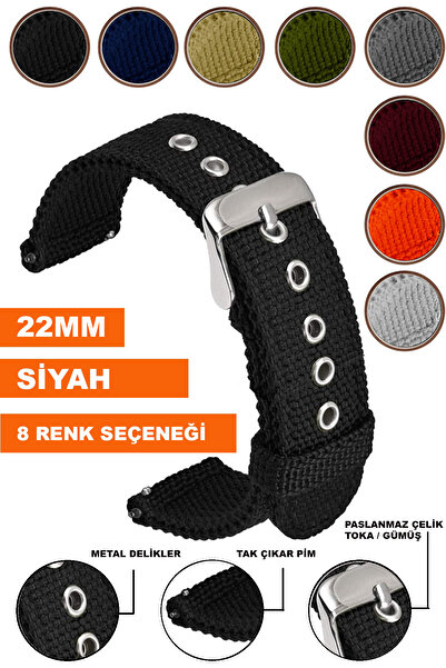 COBRA 22mm Fossil-Welder-Casio-Seiko-Omega-Armani Saat Uyumlu Kumaş Tekstil N...