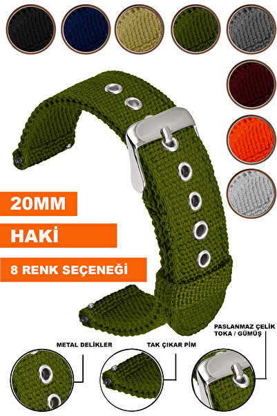 COBRA 20mm Fossil-Welder-Casio-Seiko-Omega-Armani Saat Uyumlu Kumaş Tekstil N...