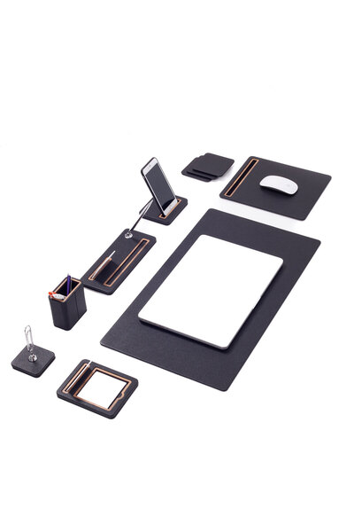 Turgut Office Porto Deri Sümen Takımı 8 Parça