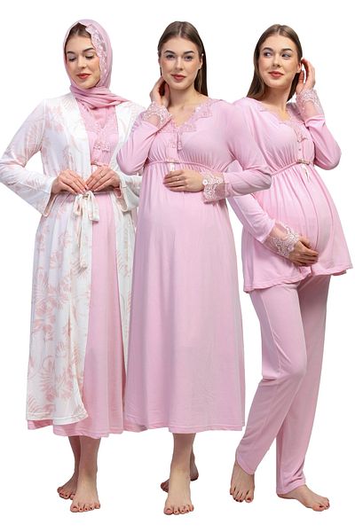 ByLohusa Pink Hijab Maternity Set Effortt
