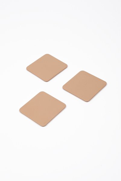 Turgut Office Mink Leather Coasters Square 3 Pieces
