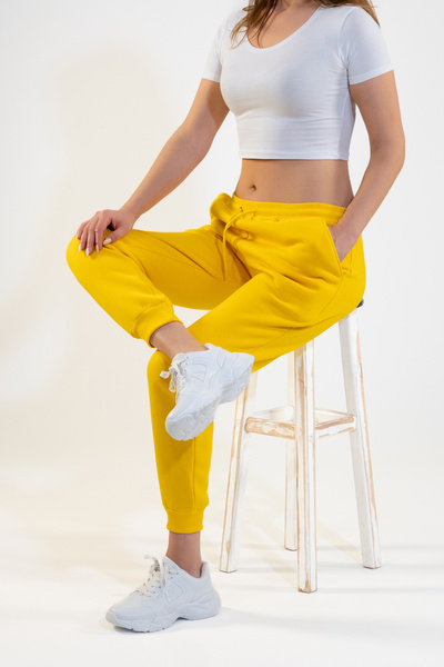 TEVOOY Unisex Jagger Sweatpants - 3 Thread, Ribbed Leg, Side Pocket