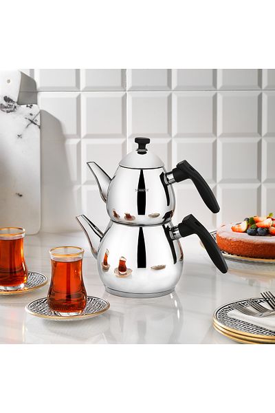 Schafer Tea Chef Small Size Teapot Set 4 Pieces-Black