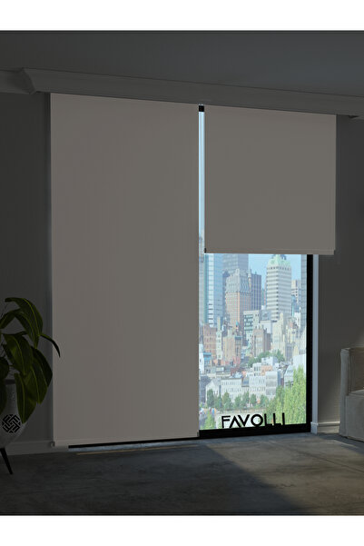 FAVOLLİ Beyaz Karartma Blackout Stor Perde Metal İthal Kasa Işık geçirmez