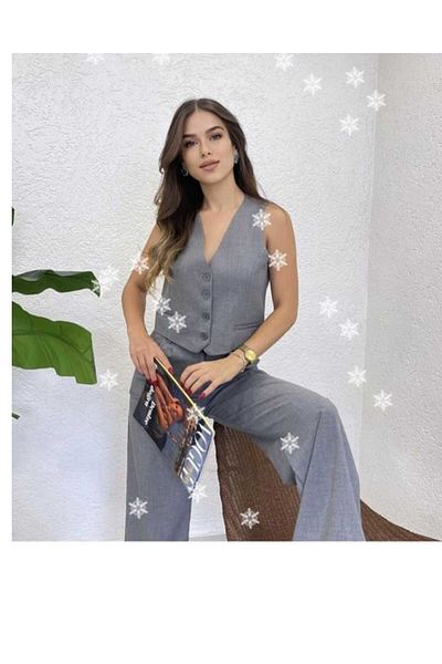 NOXS Set de două piese pentru femei Blazer Vest Pantaloni