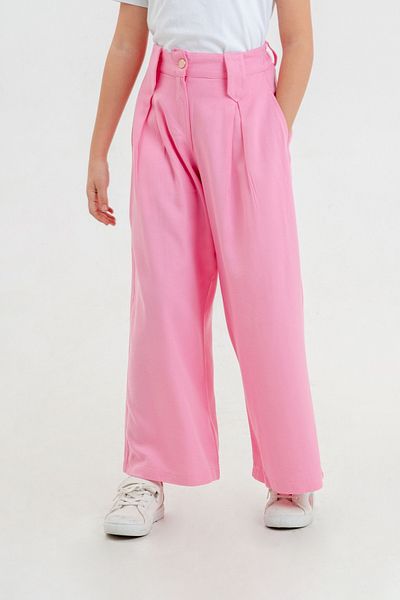 GİYİCEM TEKSTİL Girl's Triangle Bridge Linen Pants 2548