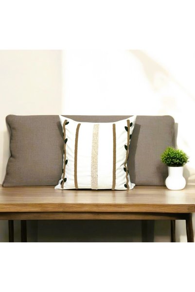 HD HOME COLLECTİON Bohemian Design Dal Series Linen Punch Throw Pillow Cover 43*43 cm (Panç)