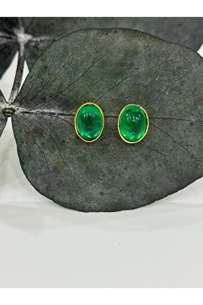 DURAN TAKI TASARIM Zümrüt Taşı Gümüş Küpe