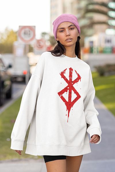 SEVBANO Berserk Logo Printed Unisex Oversize Anime Sweatshirt
