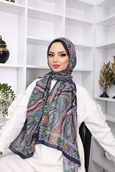 HAR-UM Ticaret Retro Etnik Desen Pamuk Soft Şal Acıkahve