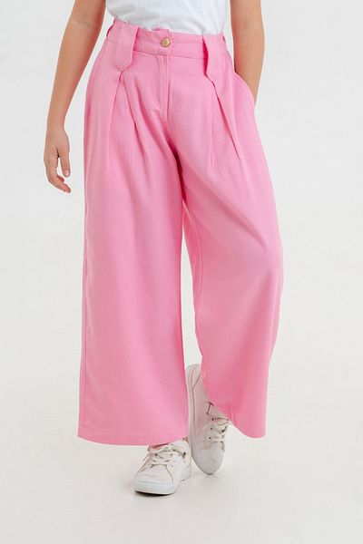 GİYİCEM TEKSTİL Girl's Triangle Bridge Linen Pants 2548