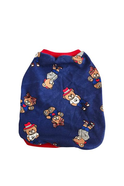 atelyu Cat Dog Clothes Navy Blue Tshirt with Teddy Bear