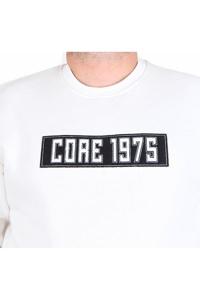 MocGrande Ανδρικό μεγάλο μέγεθος Crew Neck 3ip Sweat Core 1975 24209 Ecru