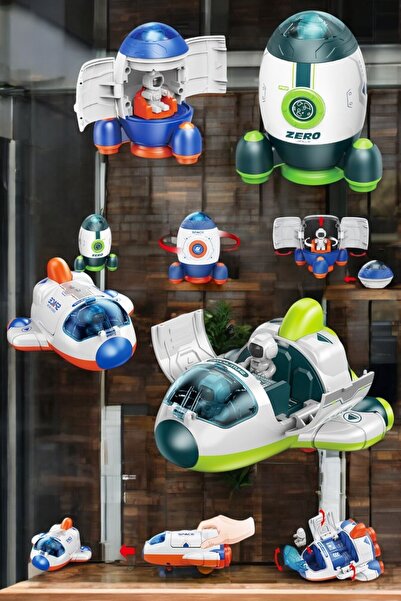 Oyuncak Fabrikası Uzay İstasyon Oyuncağı 2'li Set Oyuncak Roket & Uzay Mekiği...