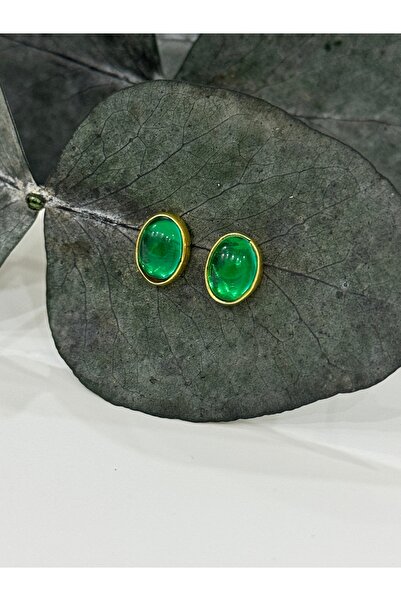 DURAN TAKI TASARIM Zümrüt Taşı Gümüş Küpe