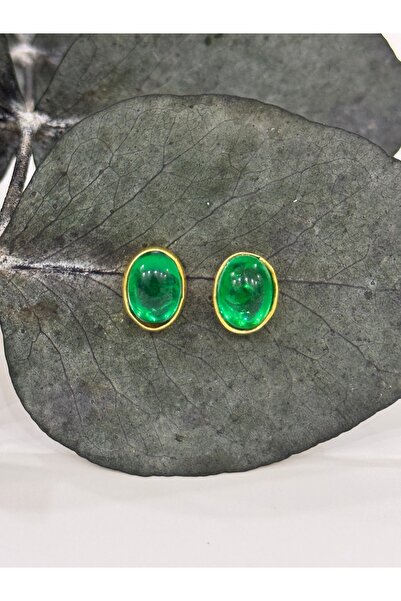 DURAN TAKI TASARIM Zümrüt Taşı Gümüş Küpe