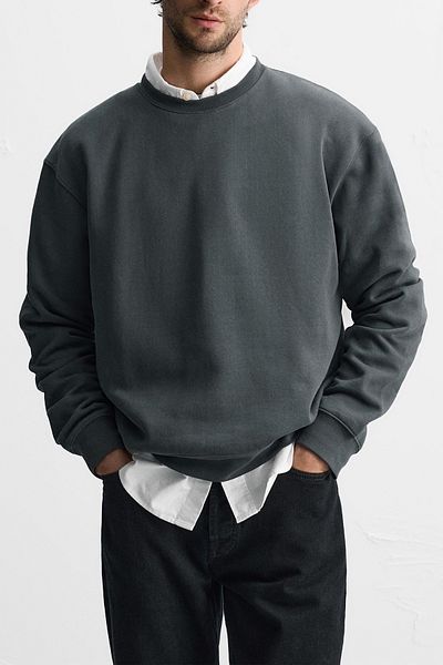 Moderk Men's Oversize Crew Neck Sweatshirt - 3 Thread