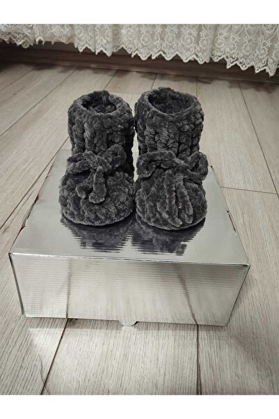 EKANS Kadife Ip Ile El Örgüsü Bebek Patiği (BOTU)