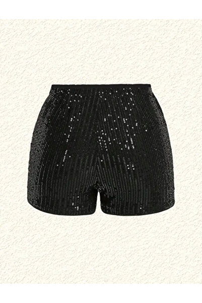 çatı moda Siyah Payet Şort
