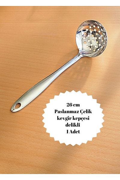 BRE HOME 1Pcs 26cm Stainless Steel Perforated Colander Scoop Serving Presentation Pasta Spoon