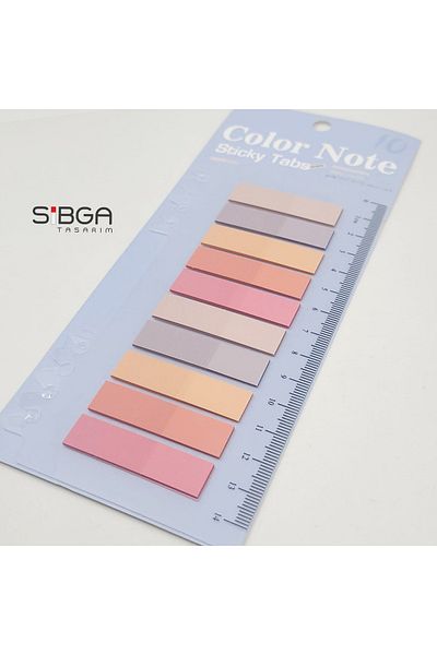 sibga tasarım Transparent Colored Post-It Note Paper - 200 Sheets Bookmark Sticker