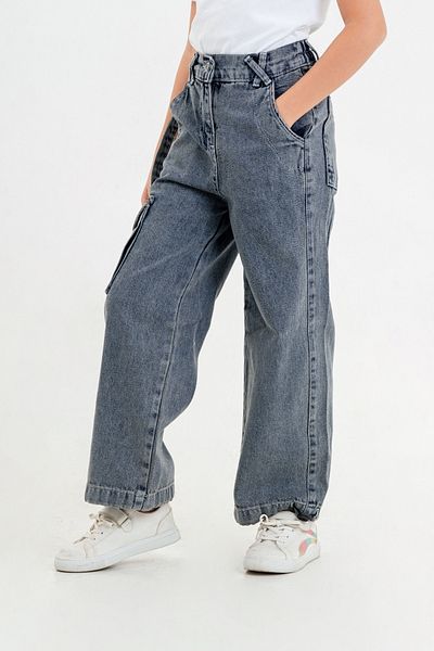 GİYİCEM TEKSTİL Girl's Side Stripe Jeans 2143