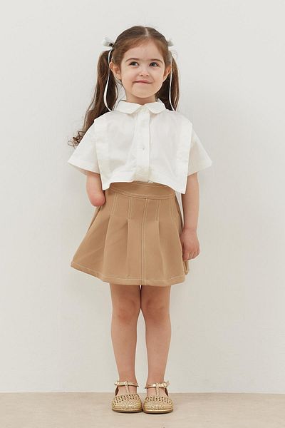 Fahhar Kids Fusta plisata de culoare bej