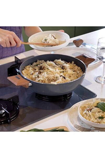 Schafer Fiesta Seramik Basık Tencere 24 Cm-Siyah
