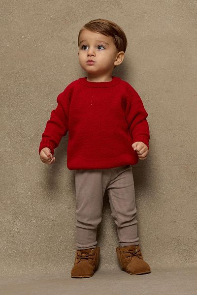 Fahhar Kids Red Knitwear Sweater