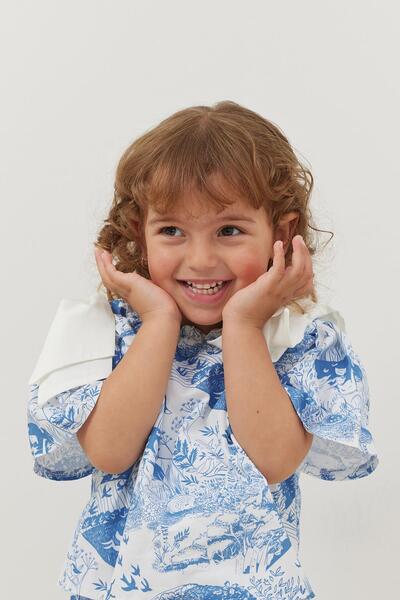 Fahhar Kids Set panglică cu model albastru