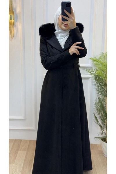 Tebrikler tekstil Women's Winter Stylish and Comfortable Long Coat Is Suitable for Daily Wear Model 9033