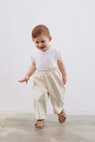 Fahhar Kids Çift Iğne Çocuk Pantolon Krem