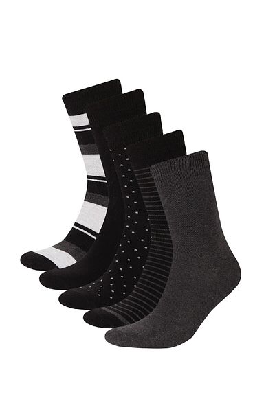 DeFacto 5-teilige lange Baumwollsocken für Herren D9658axns