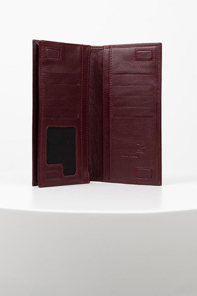 BAYDERİ Junias Genuine Leather Magnet Wallet with Phone Chamber