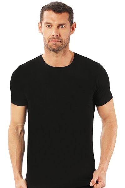 ÖZKAN underwear Özkan 0265 Men's Cotton Closed Zero Collar Half Sleeve Undershirt T-Shirt