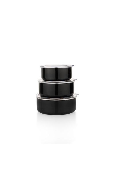 Schafer Komfort 3-Piece Storage Container Set 6 Pieces-Black