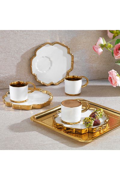 Schafer Goldie 6-Person White Cup Set - 12 Pieces